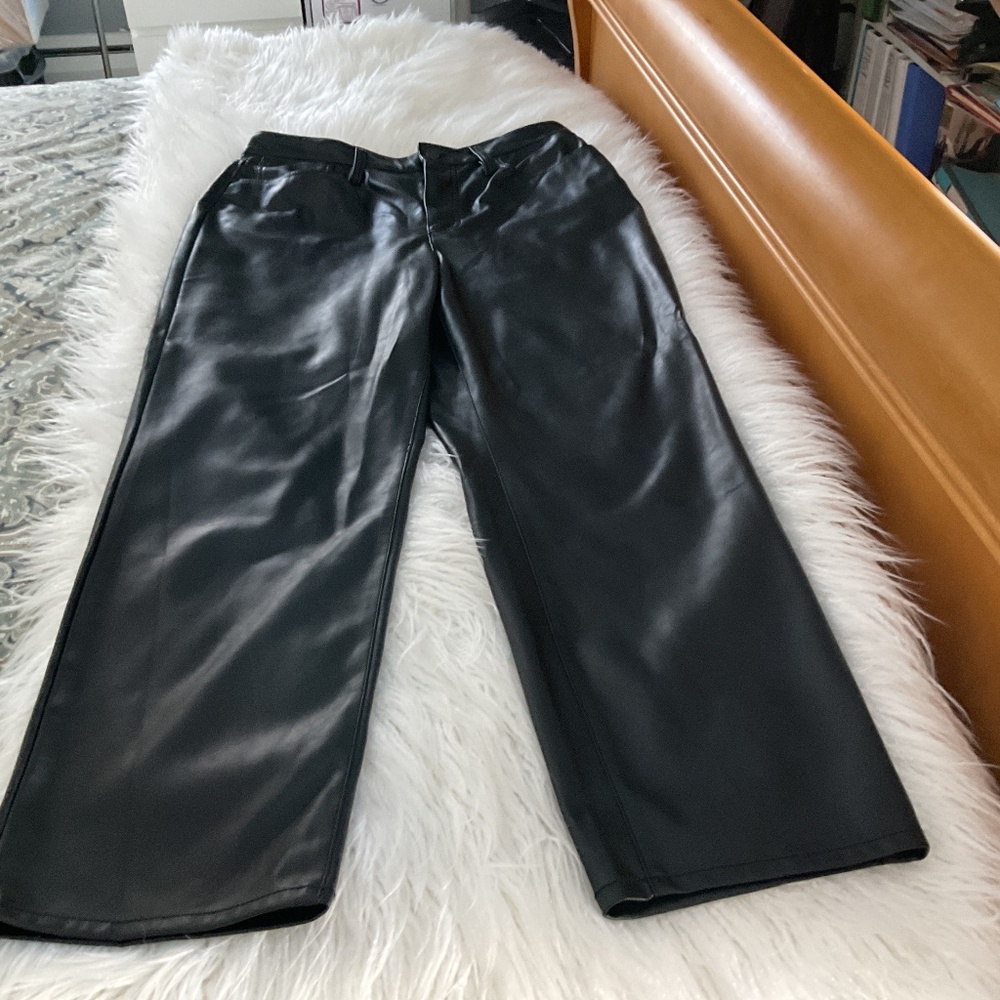 Madewell faux leather perfect vintage straight jeans